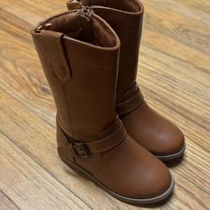 Brown Leather Boots with Buckle